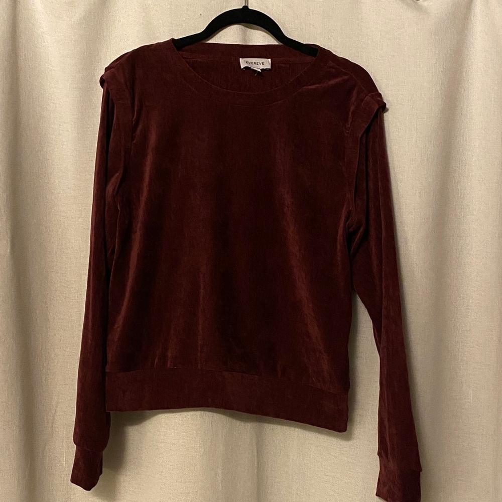 Evereve Rich Burgundy Long Sleeve Top